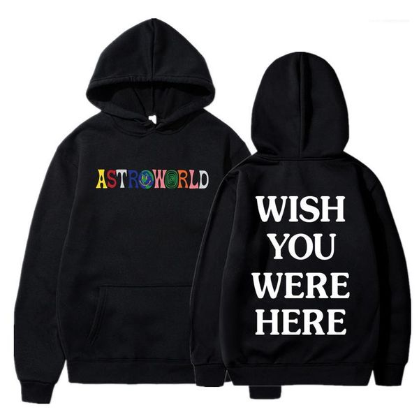 

fashion male hooded sweatshirts 2020 mens designer hoodies astroworld hoodie letter wish you were here print, Black