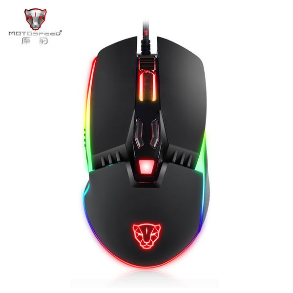 

motospeed v20 7 buttons 5000dpi gaming mouse colorful breathing led optical wired game computer mouse for pc gamer black