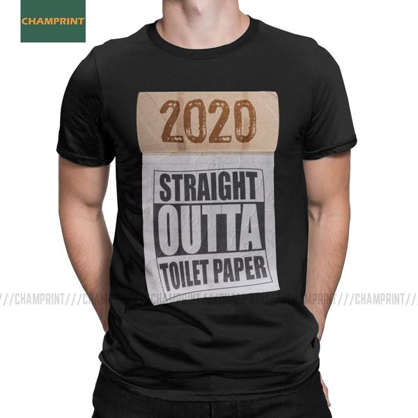 

straight outta toilet paper shortage panic 2020 t shirts men's cotton casual t-shirt tp roll crisis survivor tees short sleeve