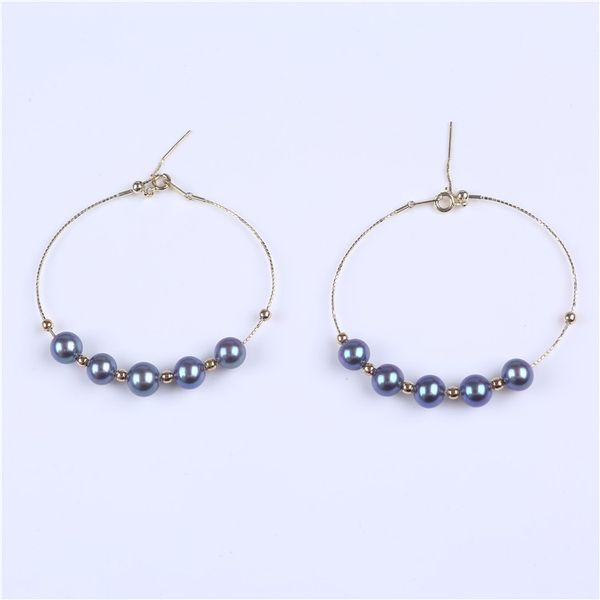 

7mm black round pearl bracelet for sale