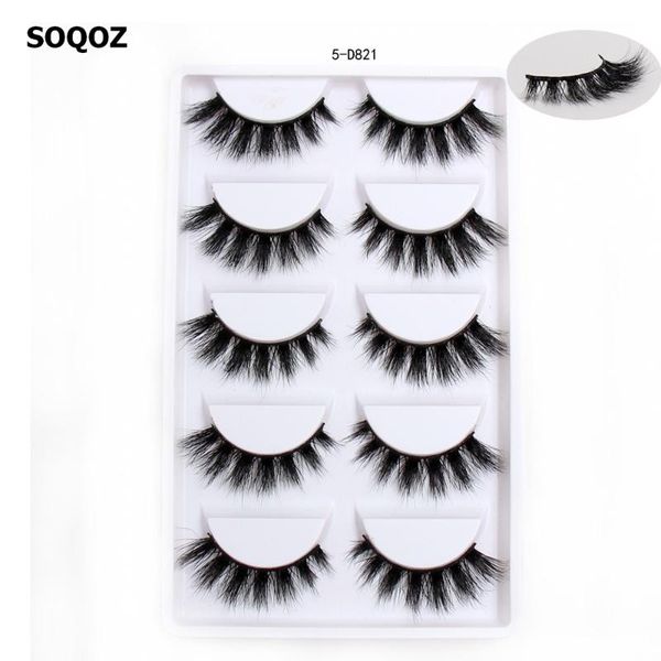 

soqoz eyelashes 3d mink eyelashes luxury handmade mink lashes natural long eye lashes fluffy false lash eye 5 pairs d821 cosmeti