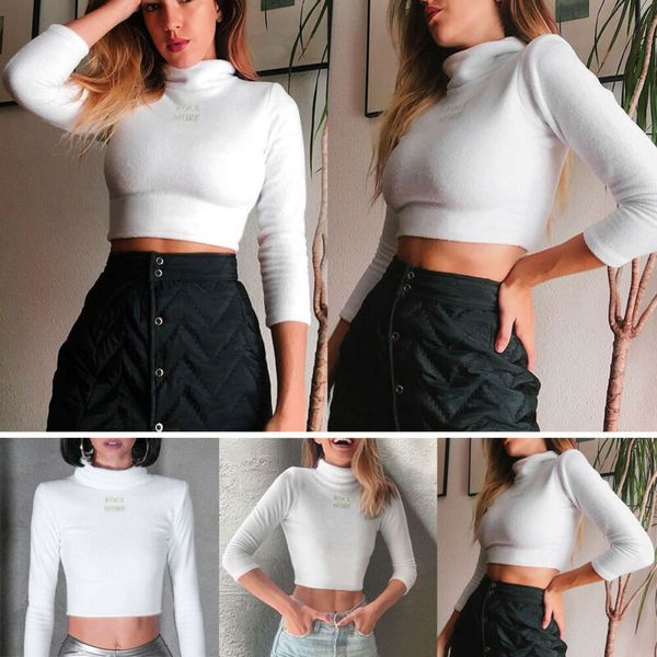 

winter warm women's turtleneck sweater pullover bottom slim, White;black