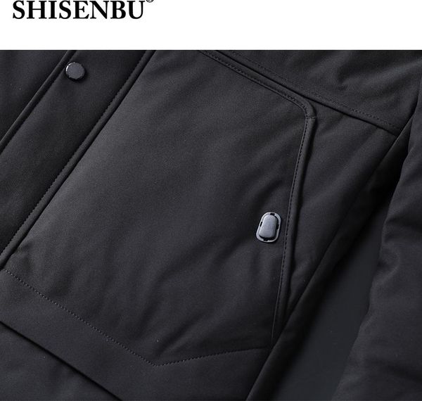 

2018 warm down jacket men winter thick warm 90% white duck down hooded natural fur collar man fashion coat waterproof men003, Black