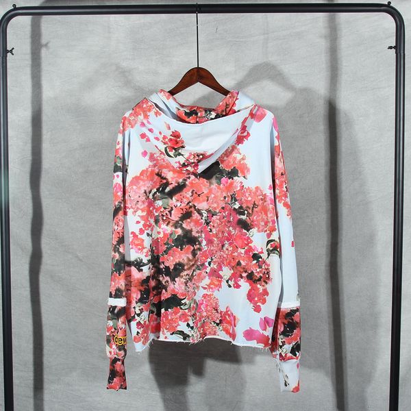 

20fwss flowers print hooded sweatshirt men women couples hoodie hip-hop high street hoodies men, Black