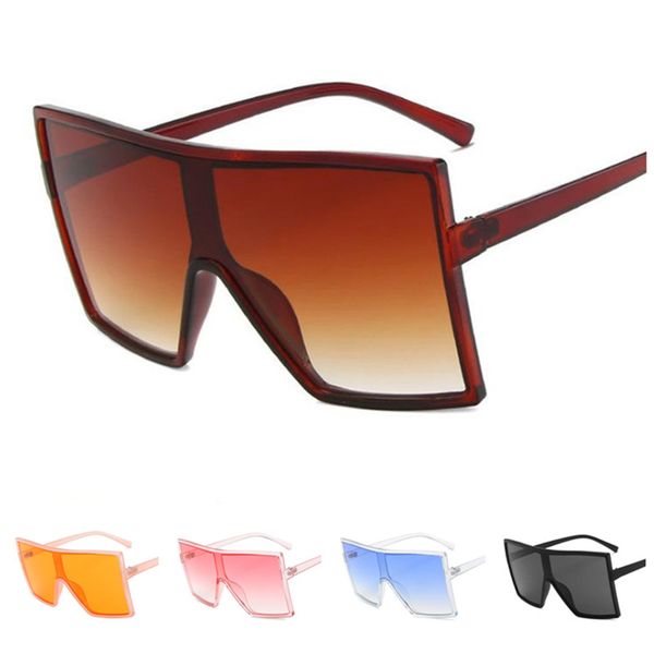 

fashion women & men sunglasses siamese lens sun glasses square eyeglasses anti-uv spectacles oversize frame eyewear adumbral a++, White;black