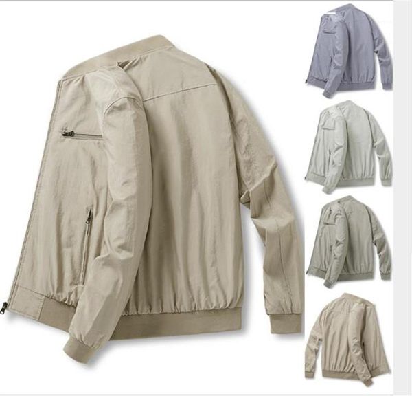 

jacket crew neck long sleeve solid color casual cardigan slim coats with zipper mens autumn designer, Black;brown