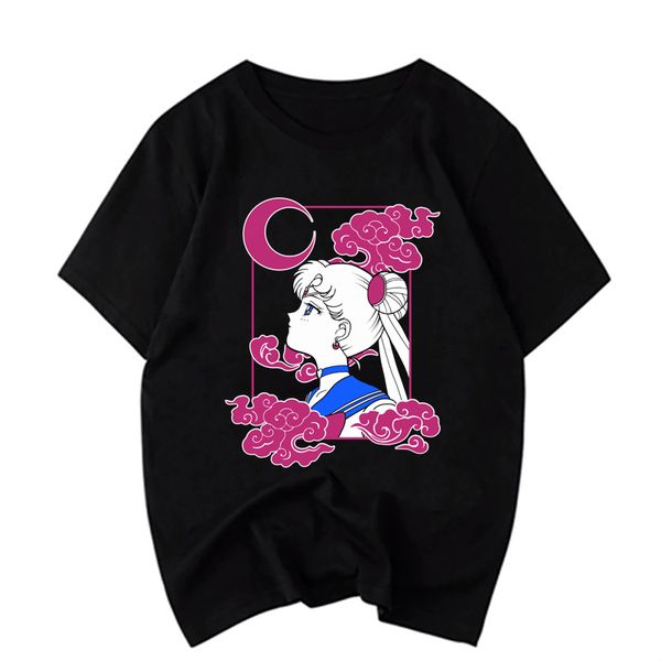 

sailor moon футболка harajuku o-образным вырезом с коротким рукавом футболки мужчины женщины streetwear hip hop футболка hipster охладить gr