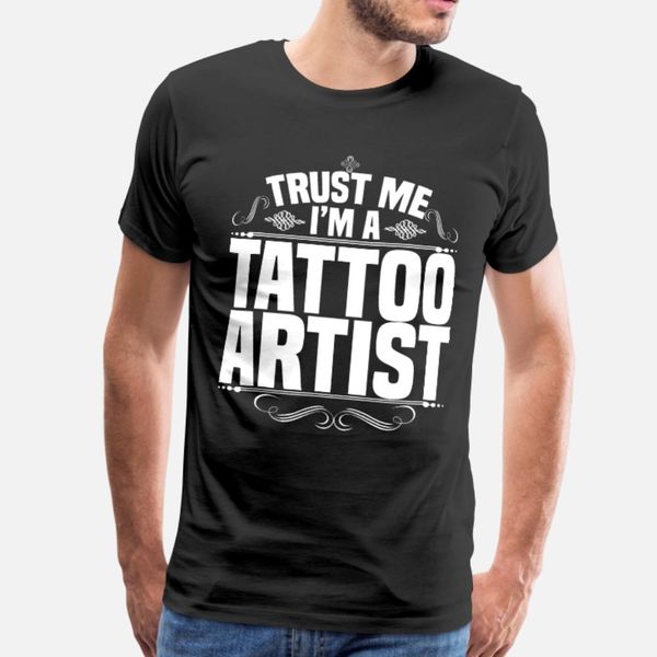 

татуировщик татуированной татуировки футболка мужчины хлопок характер crew neck отдых fit смешная весна осень letters рубашка