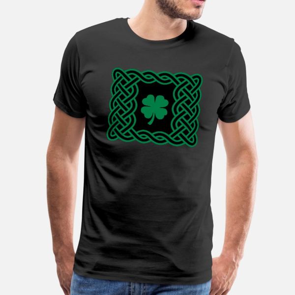 

shamrock celtic knots t shirt men customize tee shirt crew neck natural loose funny summer letter shirt