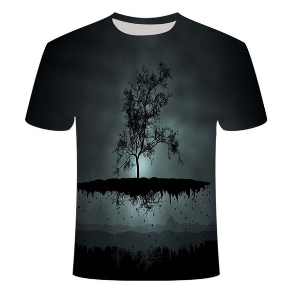

men anime palm tree beach 3d print shirts anime hippie plus size men clothing