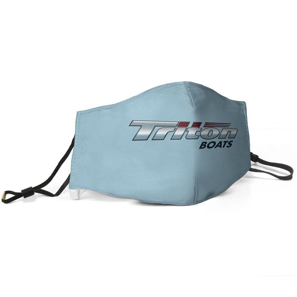 

women men face mask dust mask muffle triton fishing printed with adjustable ear hookbud light blue, Silver