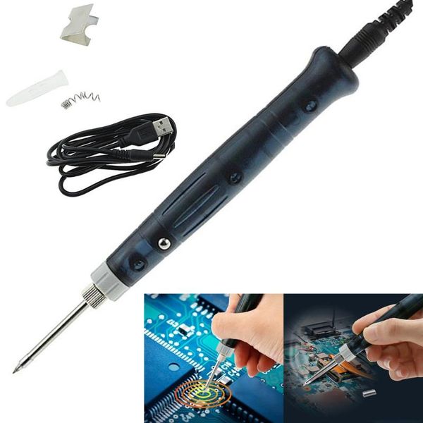 

portable electric powered solder tip 5v 8w mini tip switch soldering iron pen usb button switch welding equipment tools