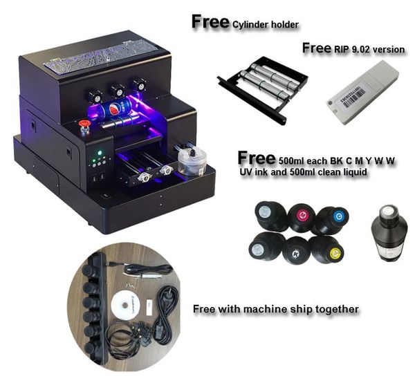 

printers automatic uv led flatbed printer a4 size cylinder bottle print machine