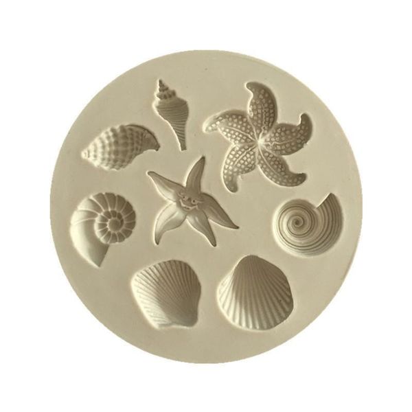 

silicone mould shells kitchen ocean liquid tools starfish chocolate cake biological conch mold sea diy garden2010 pcbrv