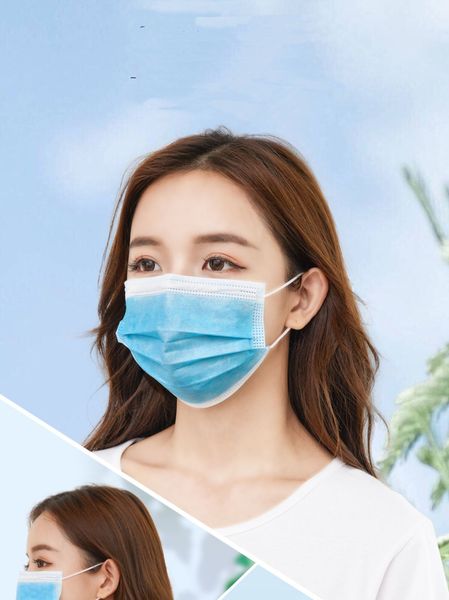

Disposable three-layer respirator dust-proof, anti fog, breathable and anti ultraviolet adult protective mask (50 pieces / box)
