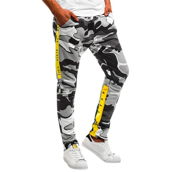

оптовые брюки мужчины тощий sweatpants 2019 маскировочных халатах повседневные брюки повседневный карман брюк спорт streetwear трек jogger, Black