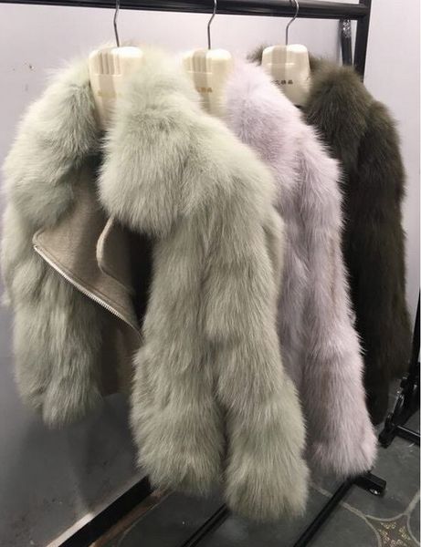 

sale real fur coat womens cashmere patchwork plush luxury fur jacket winter warm slim short motorcycle overcoat runway, Black;brown