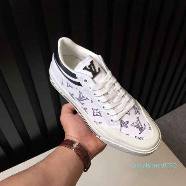 

2019 new arrivals fashion casual shoes flat man genuine leather shoes white and black mixed colors size 38-45 c30