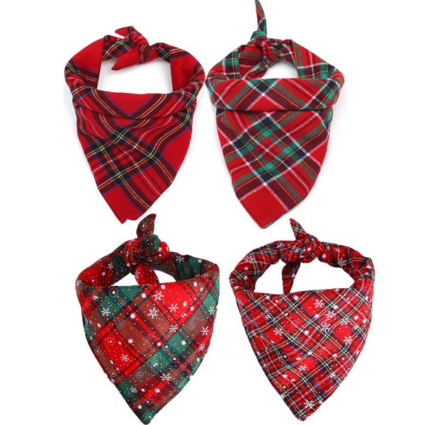 

seis red green stripe dog bandana pet neck dress scarf bib christmas headwear large dogs costumes pets lattice bandana