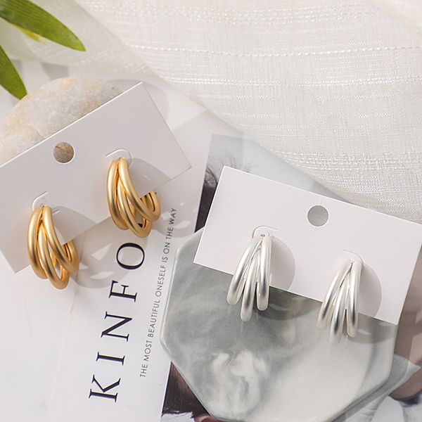 

of new fund of 2020 big earrings cold wind restoring ancient ways ms screw stud earrings, Golden;silver