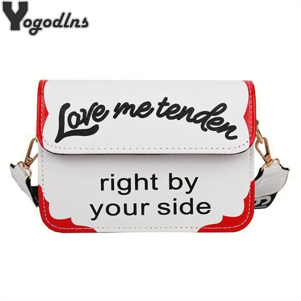 

fashionable contrast color bag female wide strap shoulder messenger bags letter print pu crossbody bag flap woman handbag