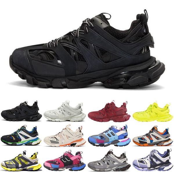 

triple s track 3.0 sneakers men women fashion casual shoes vintage mens womens platform luxe tennis trainers jogging walking, Black