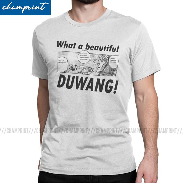 

men's what a beautiful duwang t shirts jojos bizarre adventure anime jjba manga clothing crazy crewneck tees plus size t-shirts