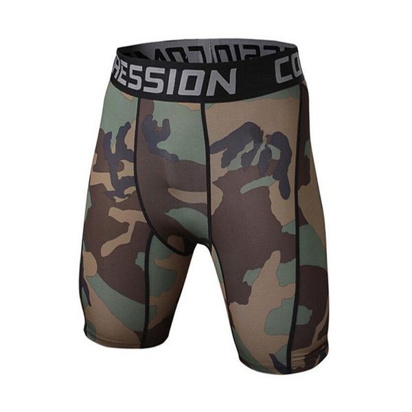 

camouflage quick dry men tight skin compression shorts 9 colors style, White;black