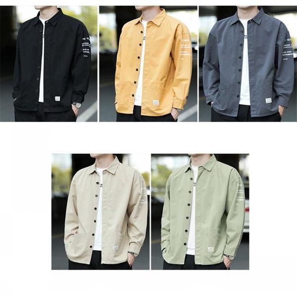 

clothing mens designer shirts letter printed casual long sleeve tees loose pure color turn down collar fashion mens, White;black