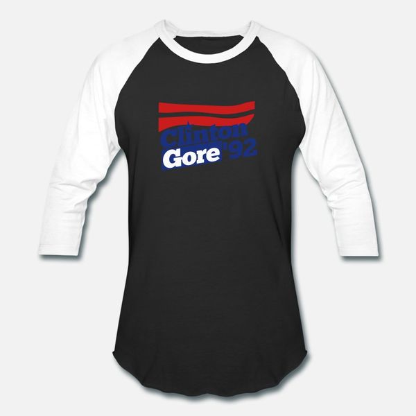 

clinton gore 1992 t shirt men personalized 100% cotton crew neck slim fit funny casual spring slim shirt, White;black
