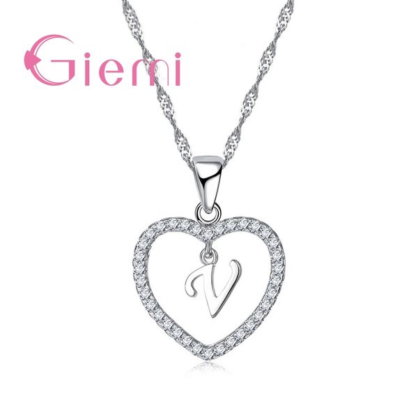 

925 sterling silver pendant necklace for women men birthday party fashion jewelry trendy letter design gift for lovers