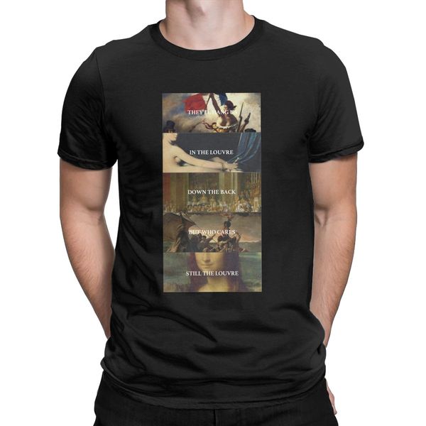 

men's t-shirts the louvre funny pure cotton tee shirt short sleeve mona lisa artist t shirts crewneck clothing 4xl 5xl