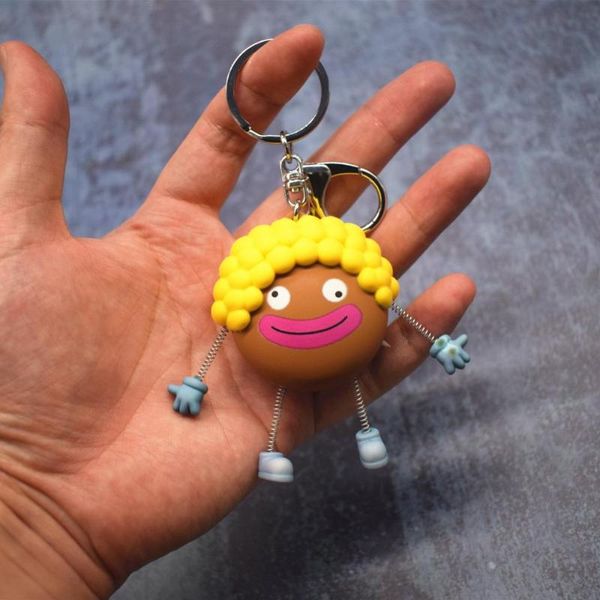 

new spring creative bob head thick lip ugly cute key chain silicone figure car bag key chains birthday gift pendant ring, Silver