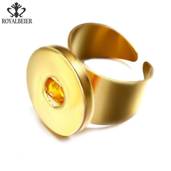 

trendy metal open rings round adjustable rings gold/silver color popular punk match 18mm beads for men and women, Golden;silver