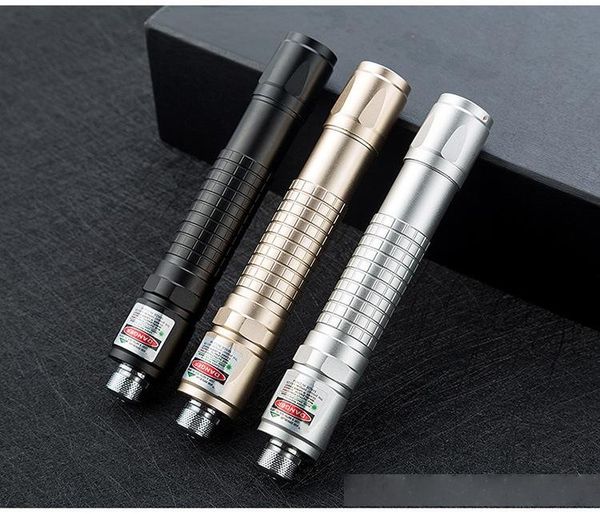 

018 green laser pointer pen three color black siliver gold with star head (not included battery) 80pcs/lot