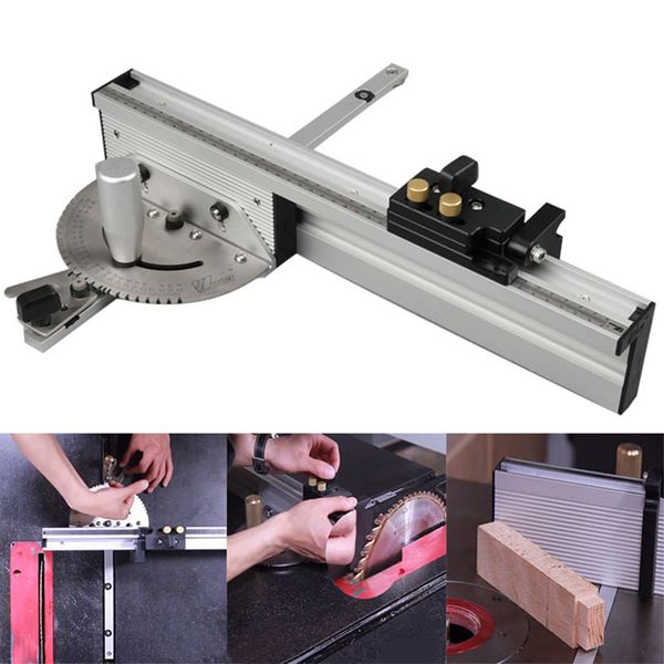 

miter gauge table saw router angle miter gauge guide aluminium fence 450/600/800mm and flip stop