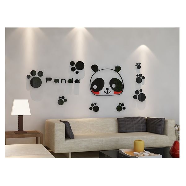 

baby bedroom wall decor cartoon panda wall stickers for kids room 3d acrylic diy home stickers decals multiple sizes wallpaper