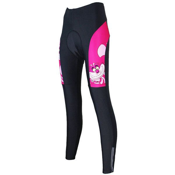 

lovely big mouth cat design full length cycling pants women's spring and summer sports pants pink road mountain bike, Black;blue