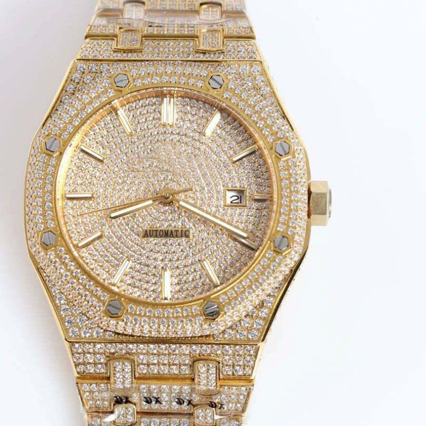 

алмазные часы высокого качества мужских полный случай полных алмазы часы, 3120 полностью автоматическая, корпус из нержавеющей стали, бабочк, Slivery;brown