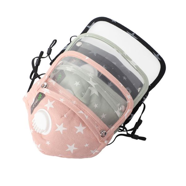 

transparent splash droplets head cover kid eyes face masks cover with breathing valve children cartoon face shield anti-fog isolation mask