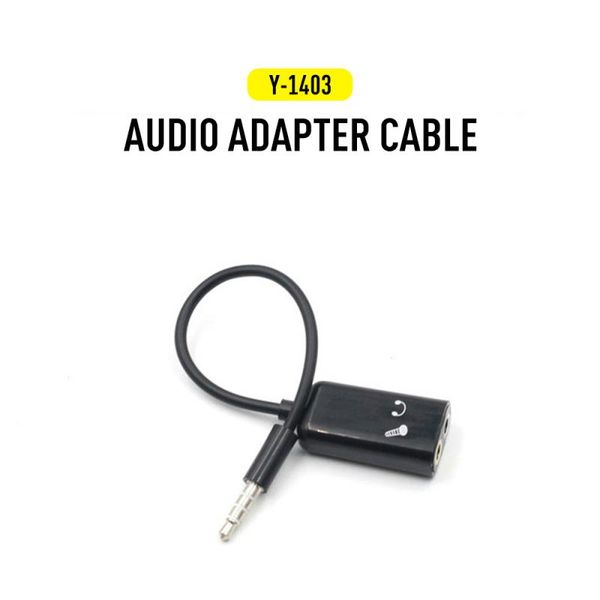 

3.5mm audio mic splitter cable headphone adapter 1 male jack to 2 dual female hf