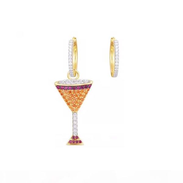 

summer fashion 18k yellow gold plated colorful cz cocktail earrings for girls women for party wedding lovely earrings gift for friend, Golden;silver