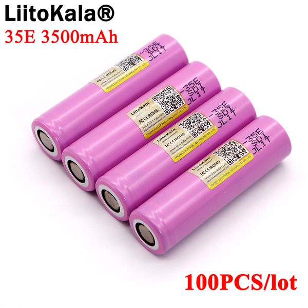 100PCS Liitokala Original INR18650-35E 3,7 V 3500mAh Max 13A Entladung Power Batterie Für Taschenlampe batterien