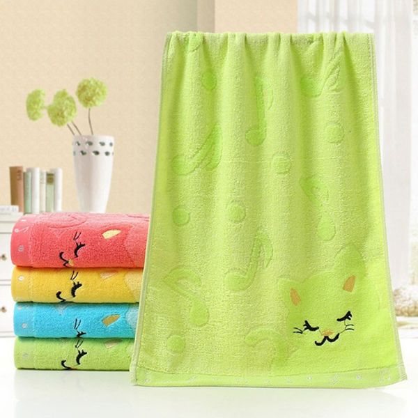 

soft cotton cute cartoon cat-printed baby face towel embroidery newborn towels