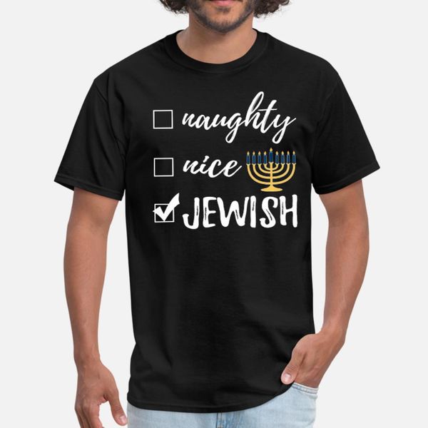 

naughty nice jewish funny ugly christmas hanukkah t shirt men design 100% cotton round neck clothes anti-wrinkle funny spring natural shirt