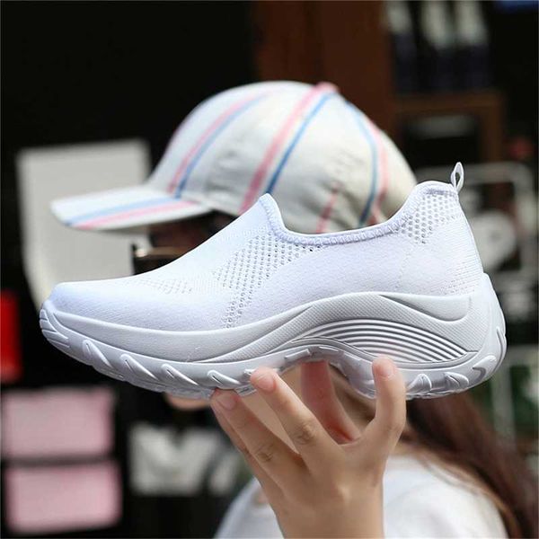 

platform sneakers women flats 2020 breathable casual shoes flats 5 colors wedges sneakers for women mesh sock zapatos de mujer, Black