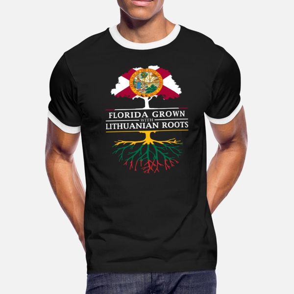 

florida grown с литовским roots design тенниски мужчинами custom 100% хлопок размер s-3xl тонкой фитнеса basic summer style новизна рубашка