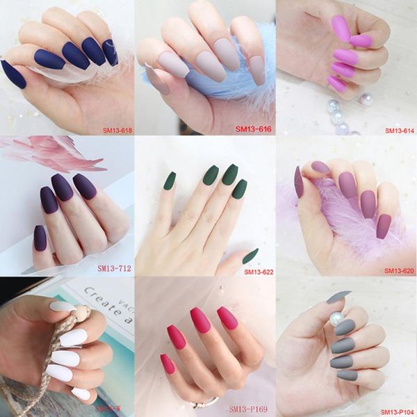 

24pcs fashion beauty acrylic fake nails tips dull polish matte decorated for fashion nail art false nails tools make up, Red;gold
