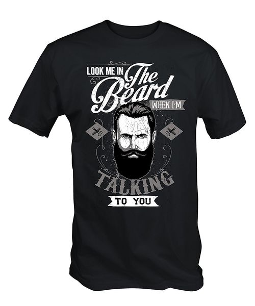 

2019 summer cool men tee shirt men's - look me in the beard t shirt (black or red s - xxl) funny t-shirt