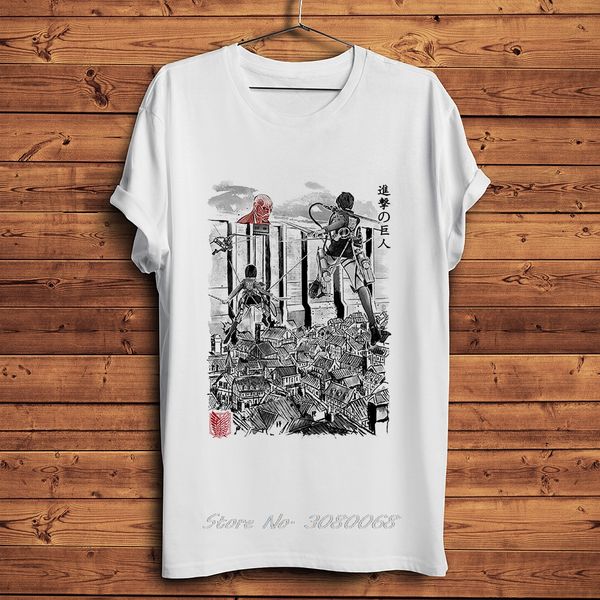 

attack on titan flying for humanity anime t shirt men summer new white casual homme short cool manga tshirt gift